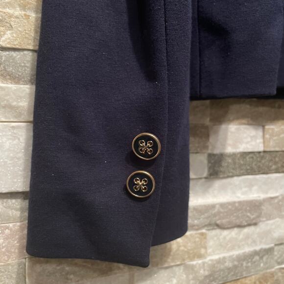 Vintage Y2K Cache Blazer 2 | Navy, Gold Enamel Buttons, Zip Pockets, Career - Picture 5 of 7
